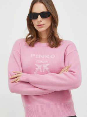 Sweter wełniany Pinko różowy
