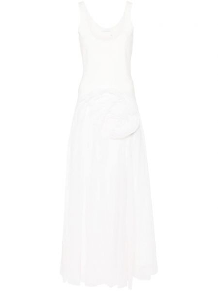 Kvetinové rovné šaty Chloé biela