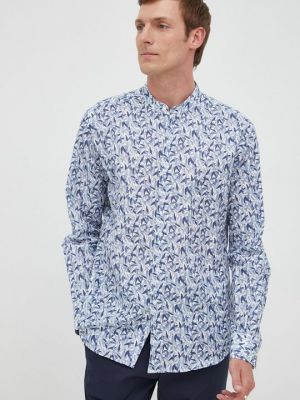 Льняная рубашка Karl Lagerfeld синяя