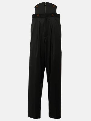 Volnene ravne hlače Vivienne Westwood črna