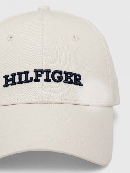 Pamučna kapa Tommy Hilfiger bijela