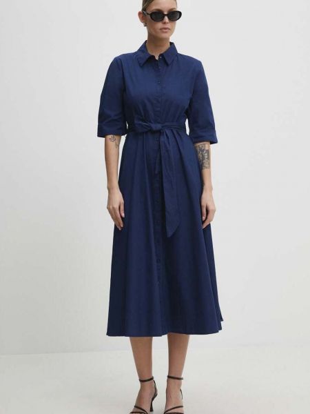 Бавовняна довга сукня Answear Lab синя