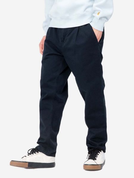 Pamučne hlače ravnih nogavica Carhartt Wip plava