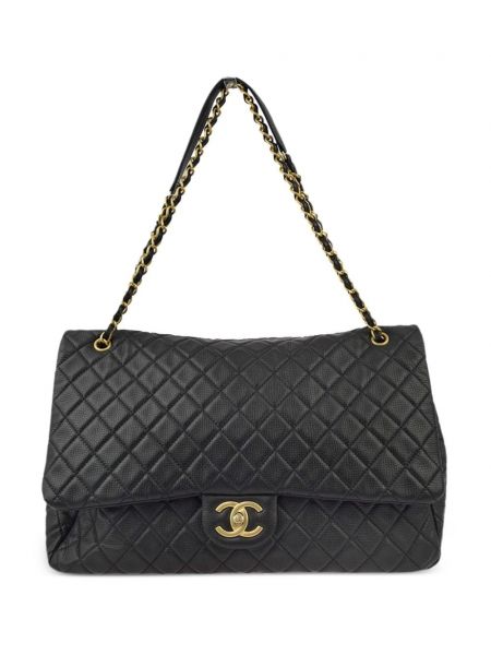 Pikowana torebka skórzana Chanel Pre-owned czarna