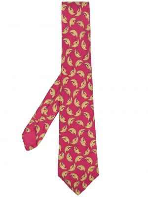 Corbata con estampado Hermès rojo