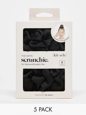 Атласные резинки для волос для сна в стиле китч - Kitsch черные