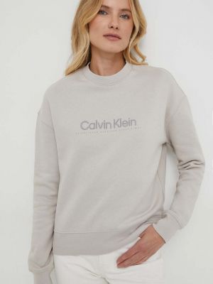 Mikina s aplikacemi Calvin Klein šedá