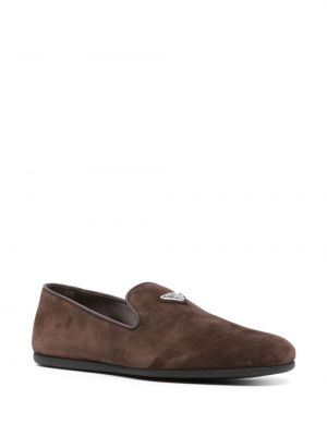 Seemisnahksed loafer-kingad Prada pruun