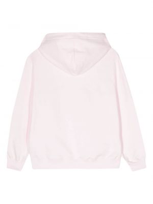 Bluza z kapturem bawełniana z nadrukiem Lanvin różowa