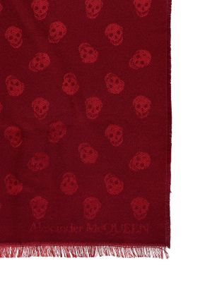 Sciarpa di lana di seta Alexander Mcqueen rosso