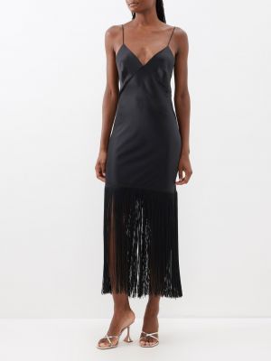 Платье-комбинация zoya с бахромой Olivia Von Halle черный