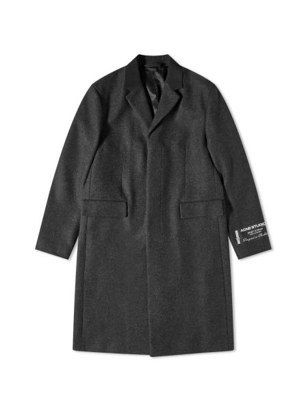 Меланжевое шерстяное пальто Acne Studios серое
