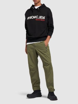 Medvilninis džemperis su gobtuvu Moncler Grenoble juoda