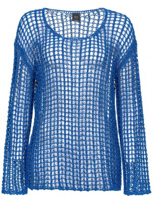Прозрачен пуловер Pinko синьо