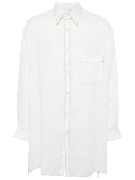 Λινό πουκάμισο Yohji Yamamoto λευκό
