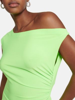 Asimetriškas mini suknele Norma Kamali žalia