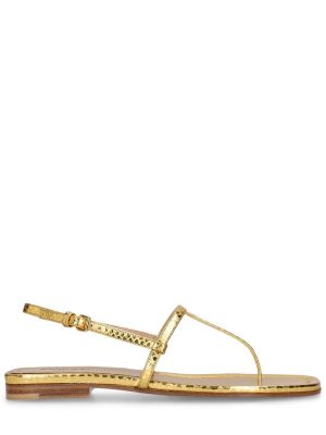 Kožené sandály s potiskem Michael Kors Collection zlaté