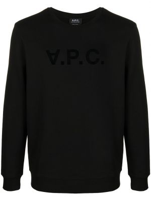 Sweatshirt mit rundhalsausschnitt mit print A.p.c. schwarz