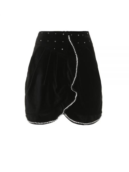 Sametové mini sukně Isabel Marant - černá
