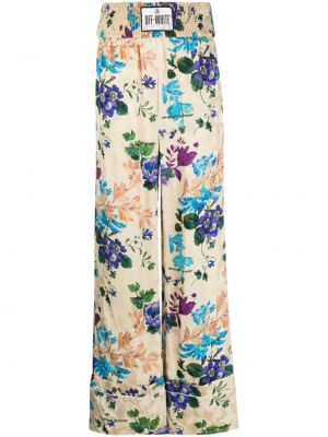 Жакардови панталон на цветя Off-white