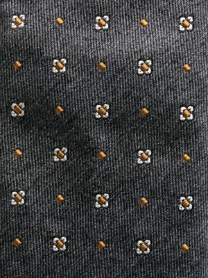 Jedwabny haftowany krawat w kwiatki Dsquared2 szary