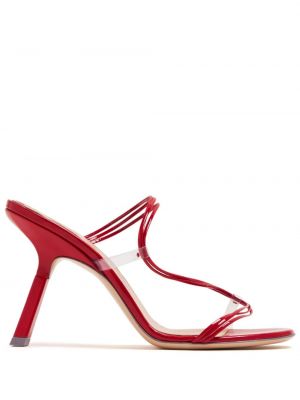 Papuci tip mules din piele Sebastian Milano roșu
