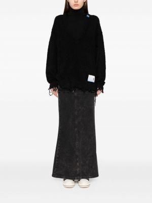 Distressed pullover mit v-ausschnitt Maison Mihara Yasuhiro schwarz