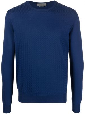 Памучен пуловер Corneliani синьо