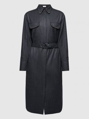 Вовняна сукня-сорочка Brunello Cucinelli сіра