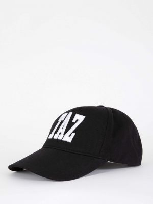 Βαμβακερό καπέλο με κέντημα Defacto μαύρο