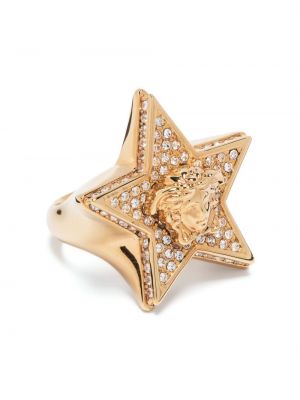 Prsten s uzorkom zvijezda Versace zlatna