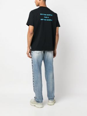 T-shirt mit print mit rundem ausschnitt Botter schwarz