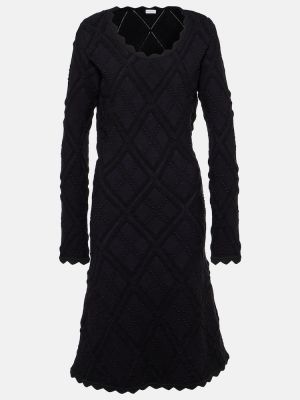 Vestido largo de lana Burberry negro