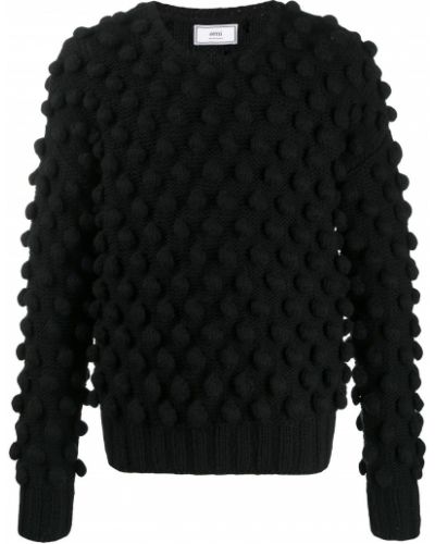 Jersey de punto de tela jersey Ami Paris negro
