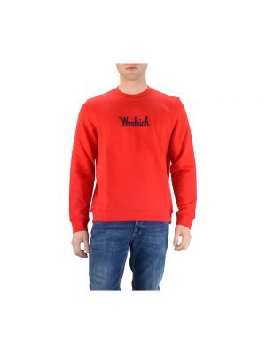 Bluza z okrągłym dekoltem Woolrich czerwona