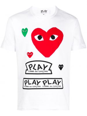 Camiseta con estampado Comme Des Garçons Play blanco