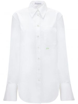 Oversize памучна риза Jw Anderson бяло
