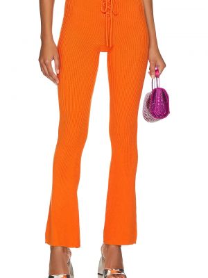 Кружевные брюки на шнуровке Camila Coelho оранжевые