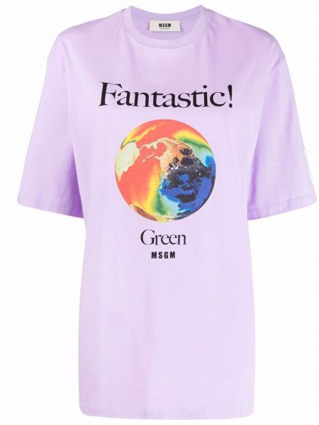 Camiseta con estampado Msgm violeta