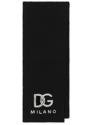 Kašmírový šál s výšivkou Dolce & Gabbana černý