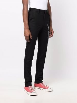 Rovné kalhoty s potiskem Doublet černé