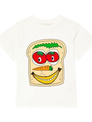 Jersey trykt bomull t-skjorte for gutter Stella Mccartney Kids hvit