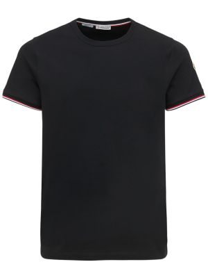 T-shirt di cotone in jersey Moncler nero