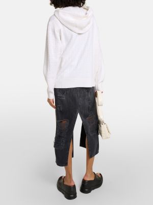 Žakardinis kašmyro džemperis su gobtuvu Givenchy balta