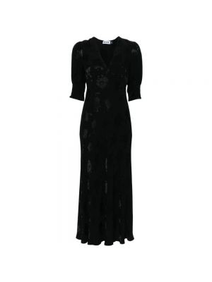Sukienka midi z dekoltem w serek Rixo czarna