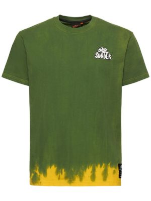 Batikované bavlněné tričko jersey Sundek Goldenwave