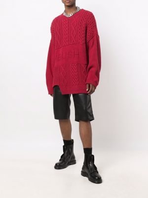 Sweter z okrągłym dekoltem Ambush czerwony