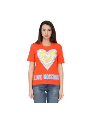 Koszulka Love Moschino pomarańczowa