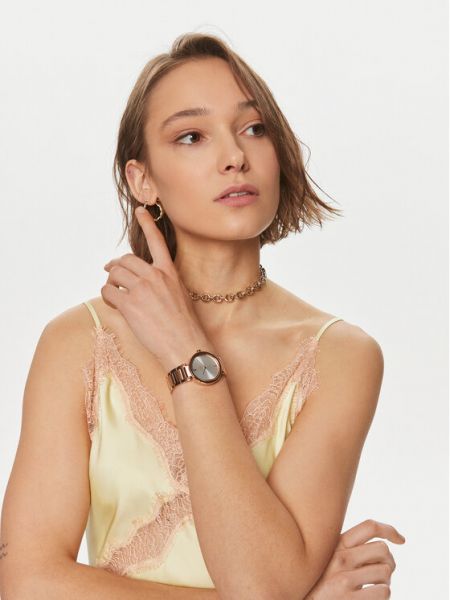 Zegarek z perełkami z różowego złota Calvin Klein