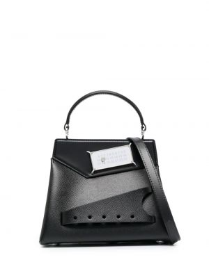 Асиметрични кожени шопинг чанта Maison Margiela черно